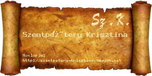 Szentpétery Krisztina névjegykártya