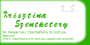 krisztina szentpetery business card