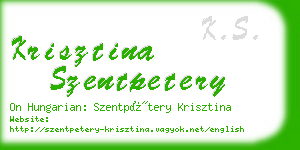 krisztina szentpetery business card